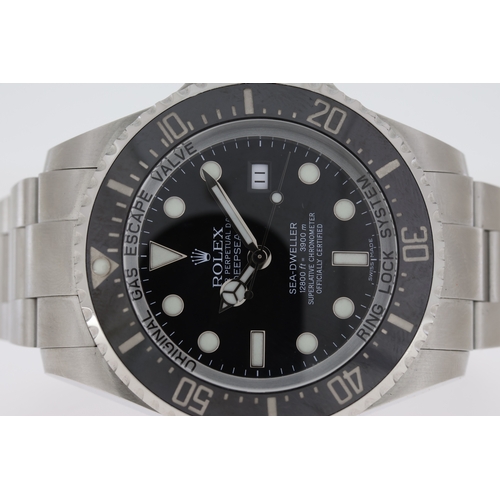 92 - ROLEX SEA DWELLER DEEPSEA REFERENCE 116600 BOX AND PAPERS 2012, circular black dial with applied hou... 