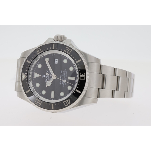 92 - ROLEX SEA DWELLER DEEPSEA REFERENCE 116600 BOX AND PAPERS 2012, circular black dial with applied hou... 