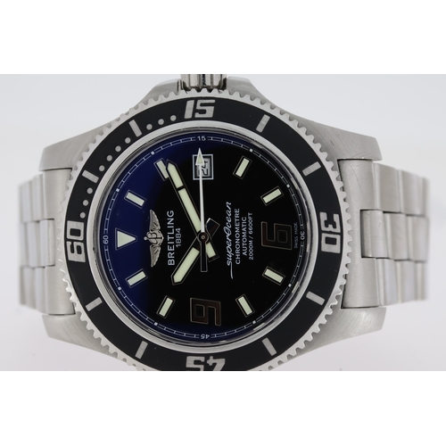 93 - BREITLING SUPEROCEAN CHRONOMETER REFERENCE A17391, black dial and bezel, stainless steel 46mm case (... 