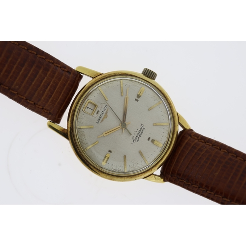 171 - 18CT VINTAGE LONGINES CONQUEST AUTOMATIC REFERENCE 9025 CIRCA 1960's, 34mm 18ct gold case with baton... 