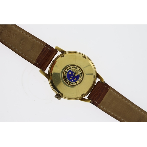 171 - 18CT VINTAGE LONGINES CONQUEST AUTOMATIC REFERENCE 9025 CIRCA 1960's, 34mm 18ct gold case with baton... 