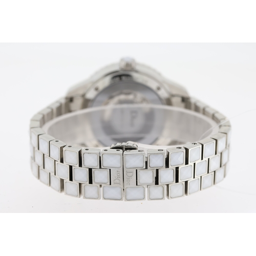 175 - DIOR CHRISTAL AUTOMATIC MOTHER OF PEARL REFERENCE CD113512, approx 34mm stainless steel case with sc... 