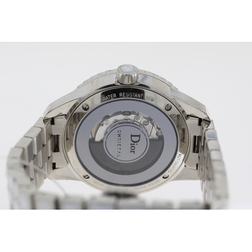 175 - DIOR CHRISTAL AUTOMATIC MOTHER OF PEARL REFERENCE CD113512, approx 34mm stainless steel case with sc... 