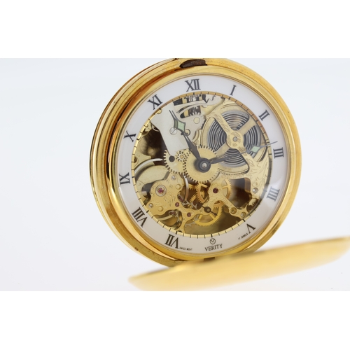 191 - *TO BE SOLD WITHOUT RESERVE* VERITY GOLD PLATED POCKET WATCH (AS FOUND) approx 48mm gold plated pock... 