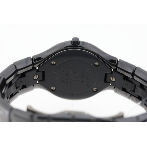 197 - LADIES RADO CERAMIC QUARTZ REFERENCE 118.0468.3, Approx 32mm black ceramic case, a circular black di... 