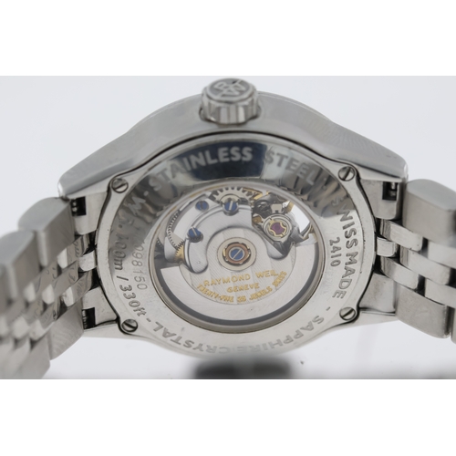 199 - LADIES RAYMOND WEIL MOTHER OF PEARL AUTOMATIC REFERENCE 2410, approx 28mm stainless steel case, with... 