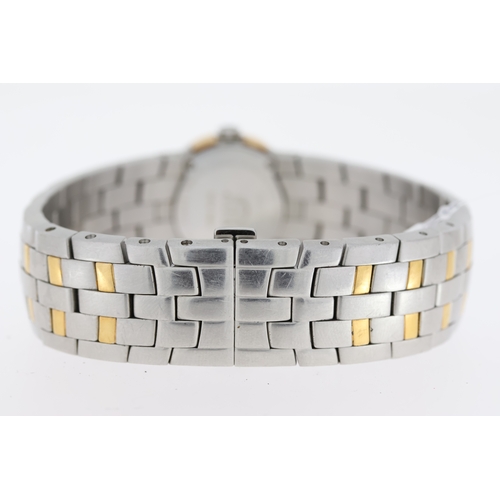 173 - LADIES MAURICE LACROIX QUARTZ REFERENCE AE52736, 24mm circular stainless steel two tone case. A plai... 