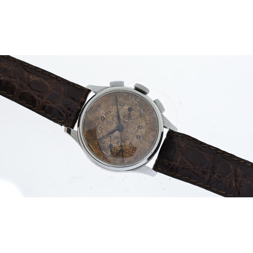 299 - VINTAGE PAVEL BUHRE CHRONOGRAPH CIRCA 1930's, circular patina unrestored dial, arabic numeral hour m... 