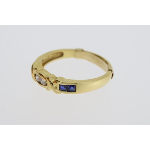 1041 - Fine 18ct Gold Sapphire and Diamond RingMarked 750 for 18ct Gold set with Brilliant Cut Diamonds in ... 