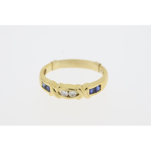 1041 - Fine 18ct Gold Sapphire and Diamond RingMarked 750 for 18ct Gold set with Brilliant Cut Diamonds in ... 