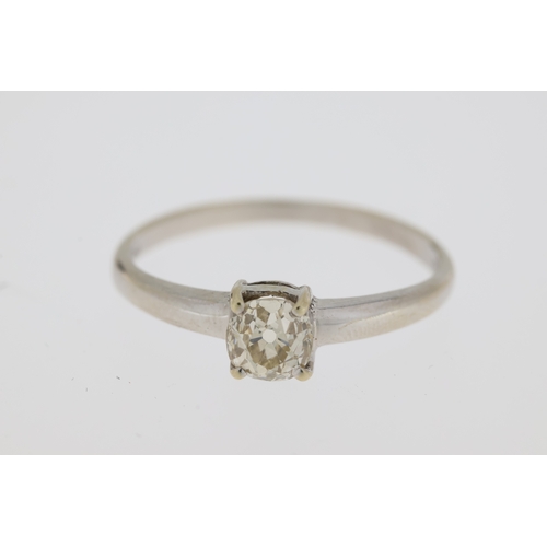 1042 - Fine 18ct White Gold 25pt Diamond RingSet with four Princess Cut Diamonds totalling 25pts. UK Size P... 