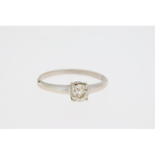 1042 - Fine 18ct White Gold 25pt Diamond RingSet with four Princess Cut Diamonds totalling 25pts. UK Size P... 