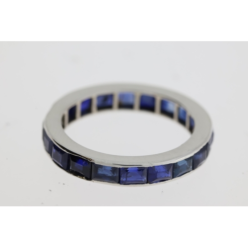 1098 - Platinum full sapphire eternity ring.