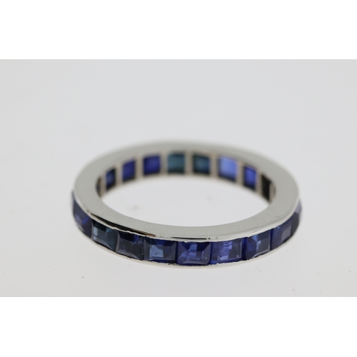 1098 - Platinum full sapphire eternity ring.