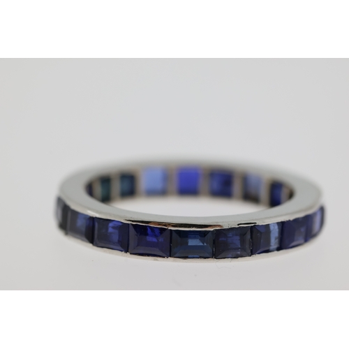 1098 - Platinum full sapphire eternity ring.