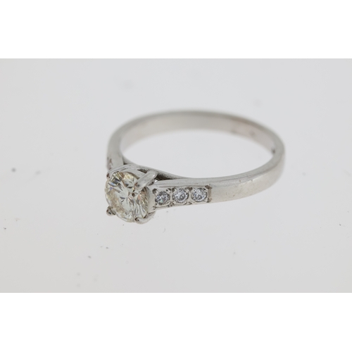 1113 - A Birmingham hallmark for 18 carat gold is
stamped inside this diamond solitaire ring. The
round dia... 