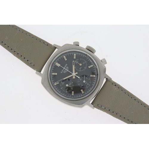 10 - VINTAGE HEUER CAMARO 12 REFERENCE 7220 NT CIRCA 1968, circular grey dial with three black subsidiary... 