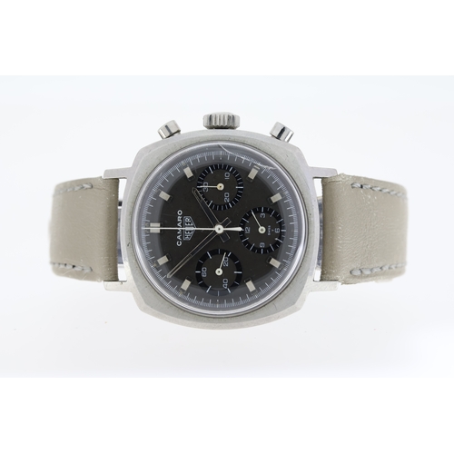 10 - VINTAGE HEUER CAMARO 12 REFERENCE 7220 NT CIRCA 1968, circular grey dial with three black subsidiary... 