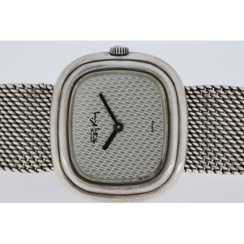 11 - *TO BE SOLD WITHOUT RESERVE* ROY KING 925 SILVER MECHANICAL WRISTWATCH, oval silver textured dial, a... 