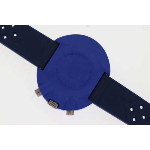 25 - LEONIDAS EASY RIDER SKIPPER CHRONOGRAPH CIRCA 1970's, circular blue dial with white baton hour marke... 