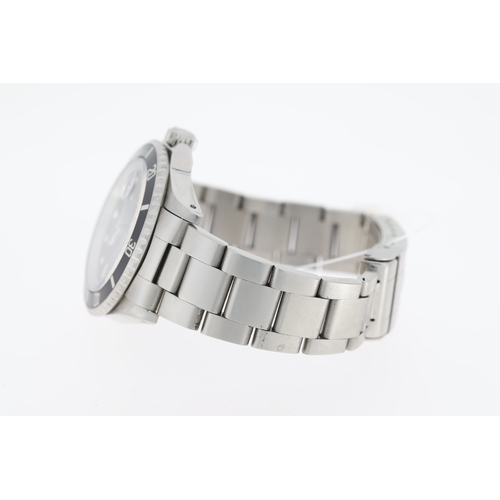26 - ROLEX SUBMARINER DATE REFERENCE 16610 BOX AND RECENT SERVICE CIRCA 1997, circular black tritium dial... 