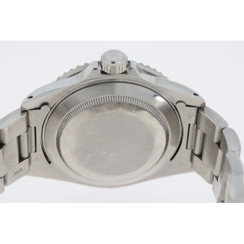 26 - ROLEX SUBMARINER DATE REFERENCE 16610 BOX AND RECENT SERVICE CIRCA 1997, circular black tritium dial... 
