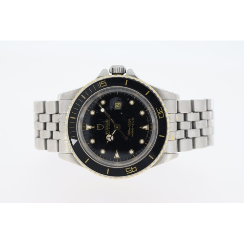 29 - LADIES TUDOR MINI-SUB PRINCE OYSTERDATE REFERENCE 73091 CIRCA 1995, circular black dial with applied... 