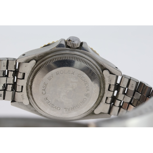 29 - LADIES TUDOR MINI-SUB PRINCE OYSTERDATE REFERENCE 73091 CIRCA 1995, circular black dial with applied... 