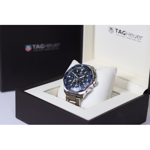 37 - TAG HEUER AQUARACER 300M CHRONOGRAPH QUARTZ WATCH REFERENCE CAY111B W/BOX, Approx 43mm stainless ste... 