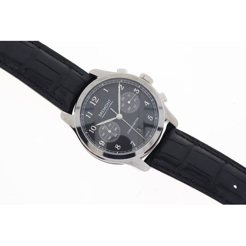 38 - BREMONT ALT1-C CHRONOGRAPH WITH BOX AND CHRONOMETER PAPERS, circular black dial with applied polishe... 