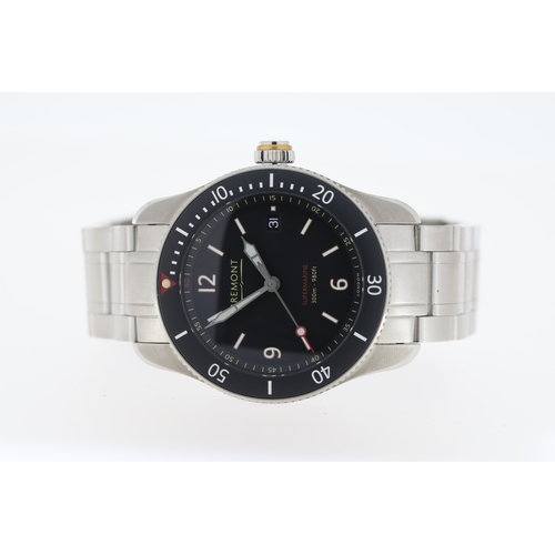 39 - BREMONT S300 SUPERMARINE AUTOMATIC WITH BOX AND BOOKLETS, circular black dial with baton and arabic ... 
