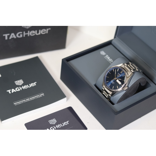 47 - TAG HEUER CARRERA CALIBRE 5 AUTOMATIC WATCH WITH BOX, 2022, Approx 41mm stainless steel case with a ... 