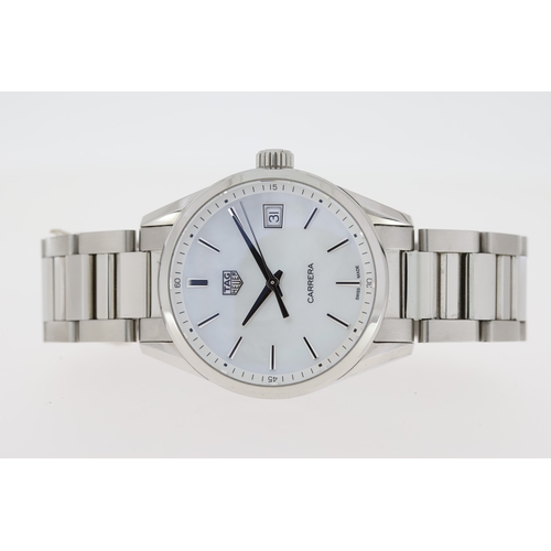48 - TAG HEUER CARRERA, MOP, QUARTZ WATCH REFERENCE WBK1311, W/BOX AND PAPERS 2020. Approx 36mm stainless... 