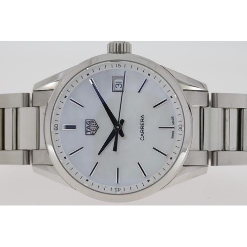 48 - TAG HEUER CARRERA, MOP, QUARTZ WATCH REFERENCE WBK1311, W/BOX AND PAPERS 2020. Approx 36mm stainless... 