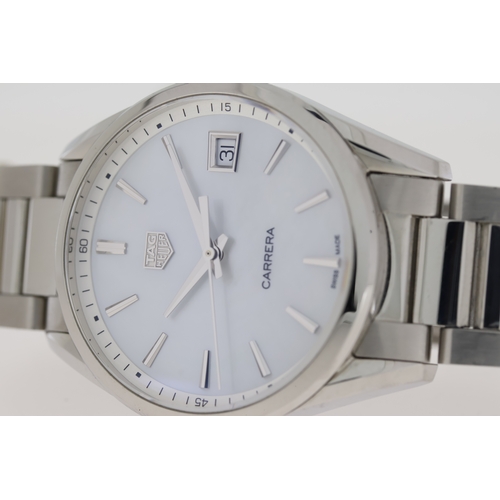 48 - TAG HEUER CARRERA, MOP, QUARTZ WATCH REFERENCE WBK1311, W/BOX AND PAPERS 2020. Approx 36mm stainless... 