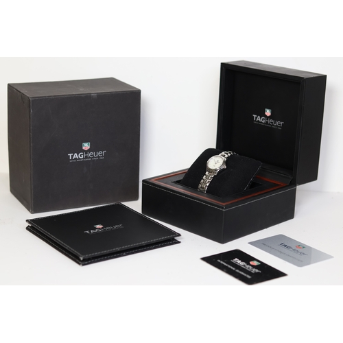 49 - LADIES TAG HEUER LINK, MOP, DIAMOND SET. QUARTZ WATCH REFERENCE WJF1414 W/BOX AND PAPERS 2009, Appro... 