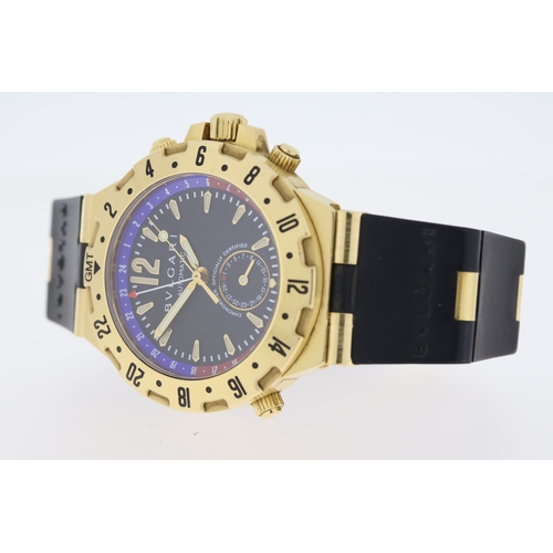 54 - BULGARI BVLGARI 18CT DIAGONO PROFESSIONAL AUTOMATIC GMT REFERENCE L0465, black dial,luminous hour ma... 