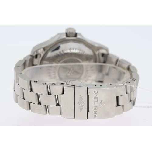 55 - BREITLING COLT CHRONOMETER REFERENCE A74380 QUARTZ,  blue dial with luminous Arabic numerals, rotati... 