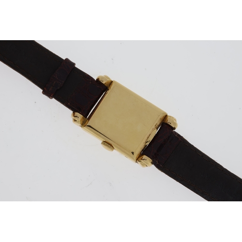 57 - VINTAGE VACHERON & CONSTANTIN 18CT ROSE GOLD TANK CIRCA 1940S, rectangular silver dial, applied Arab... 