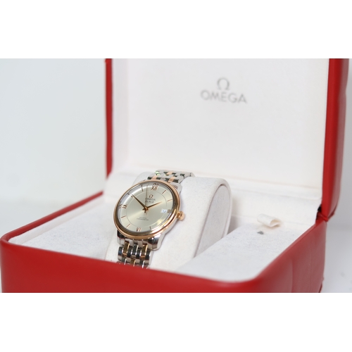 7 - OMEGA DE VILLE CO-AXIAL CHRONOMETER AUTOMATIC WATCH W/BOX, Approx 37mm stainless steel case. Silver ... 