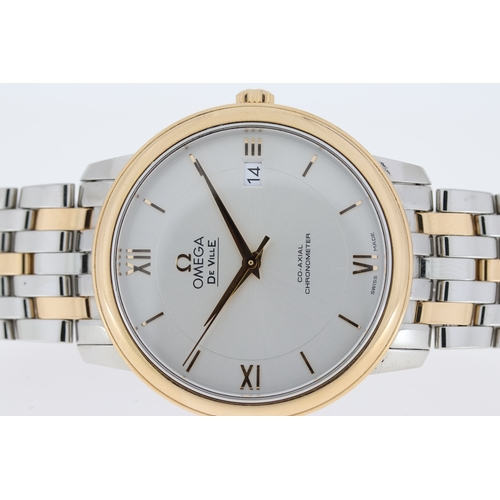 7 - OMEGA DE VILLE CO-AXIAL CHRONOMETER AUTOMATIC WATCH W/BOX, Approx 37mm stainless steel case. Silver ... 