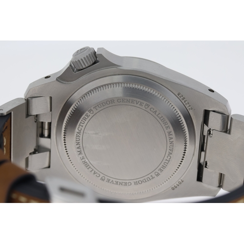 9 - TUDOR BLACK BAY P01 REFERENCE 70150 BOX AND PAPERS 2021, circular black dial with cream hour markers... 