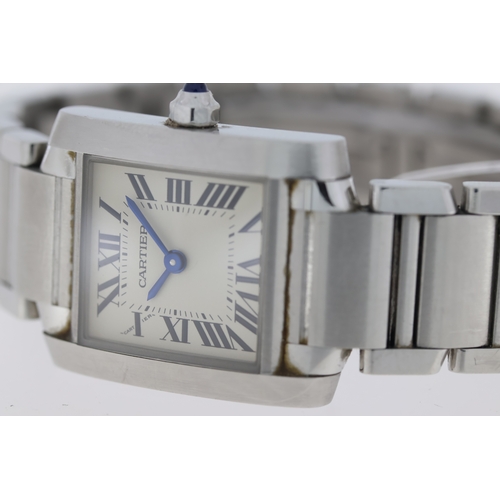 CARTIER TANK FRANCAISE REFERENCE 3217 white dial with Roman