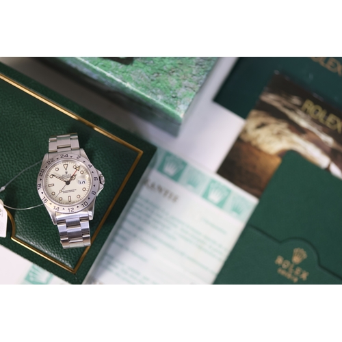 40 - ROLEX EXPLORER II 'POLAR' REFERENCE 16570 BOX AND PAPERS 1997, circular cream white polar dial with ... 