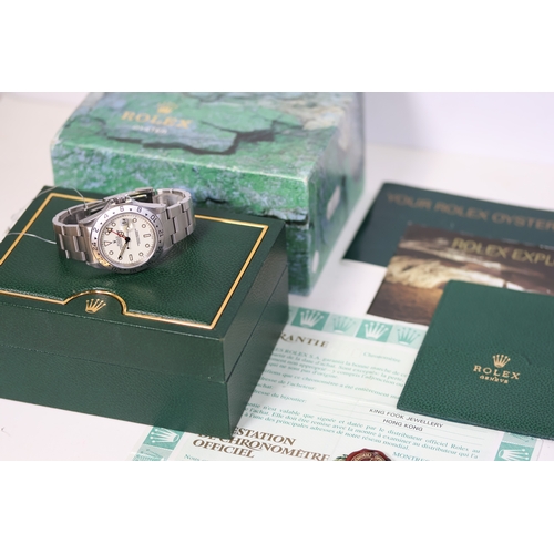 40 - ROLEX EXPLORER II 'POLAR' REFERENCE 16570 BOX AND PAPERS 1997, circular cream white polar dial with ... 