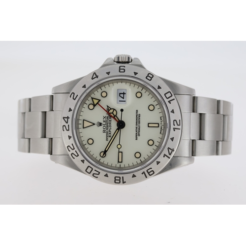 40 - ROLEX EXPLORER II 'POLAR' REFERENCE 16570 BOX AND PAPERS 1997, circular cream white polar dial with ... 