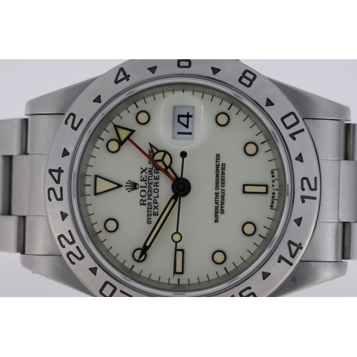 40 - ROLEX EXPLORER II 'POLAR' REFERENCE 16570 BOX AND PAPERS 1997, circular cream white polar dial with ... 