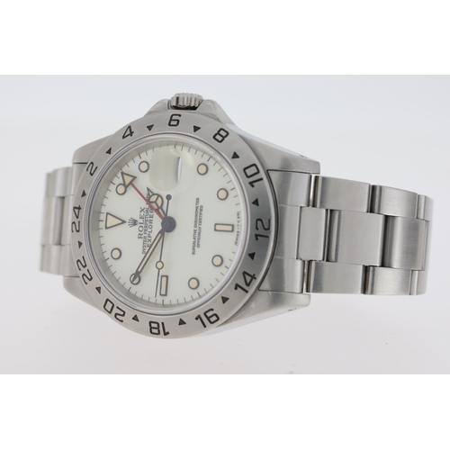 40 - ROLEX EXPLORER II 'POLAR' REFERENCE 16570 BOX AND PAPERS 1997, circular cream white polar dial with ... 
