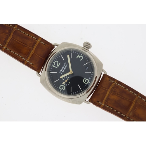 41 - 18CT PANERAI RADIOMIR AUTOMATIC REFERENCE OP6540 BOX AND PAPERS, circular black dial with baton and ... 