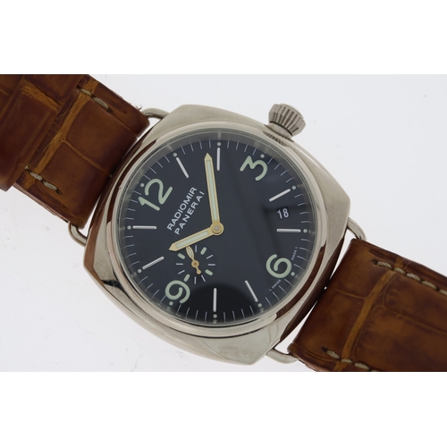 41 - 18CT PANERAI RADIOMIR AUTOMATIC REFERENCE OP6540 BOX AND PAPERS, circular black dial with baton and ... 